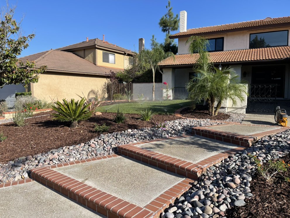 beautiful landscape design in front of a house